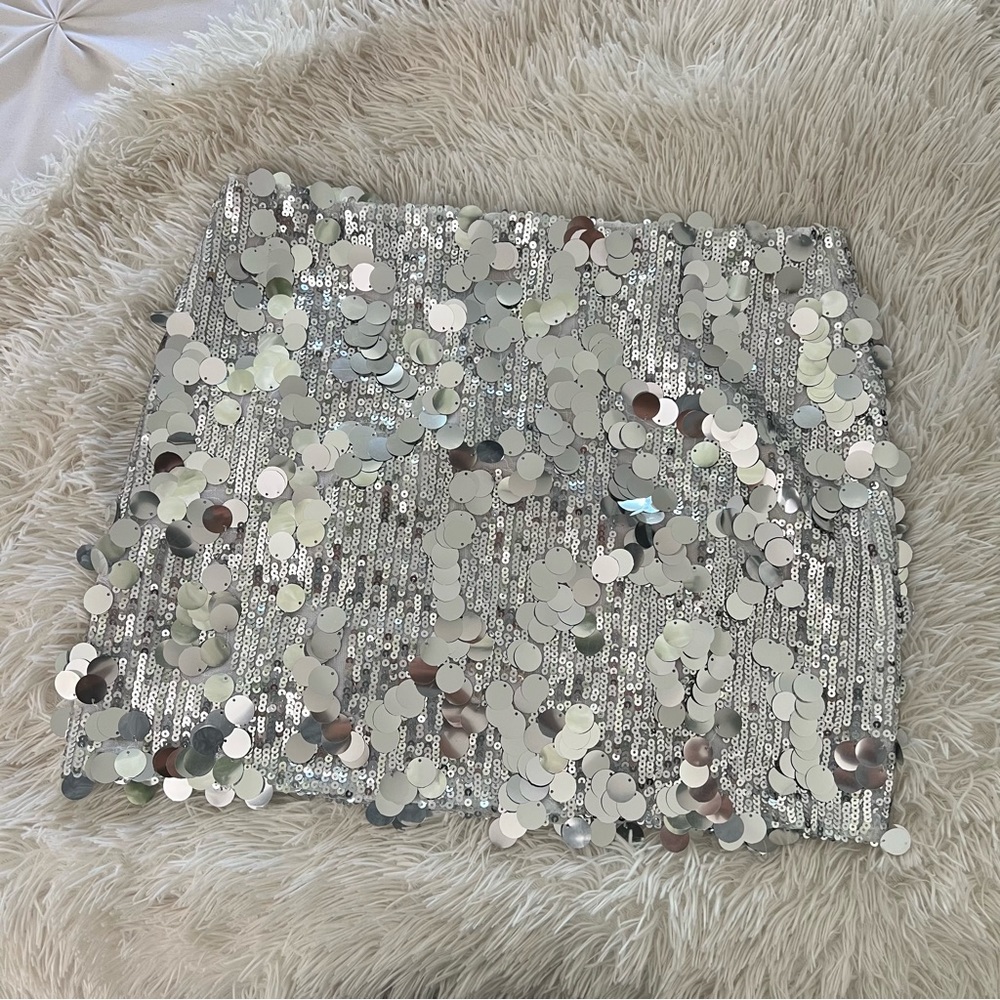 SEQUIN GLITTER MINI SKIRT